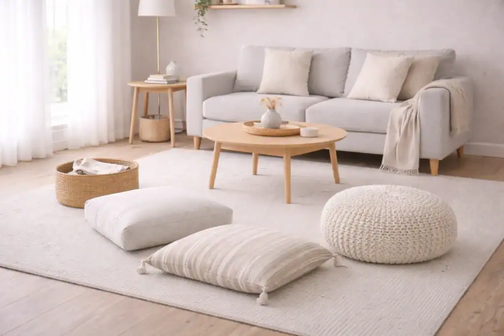 small living room seating ideas with floor seating