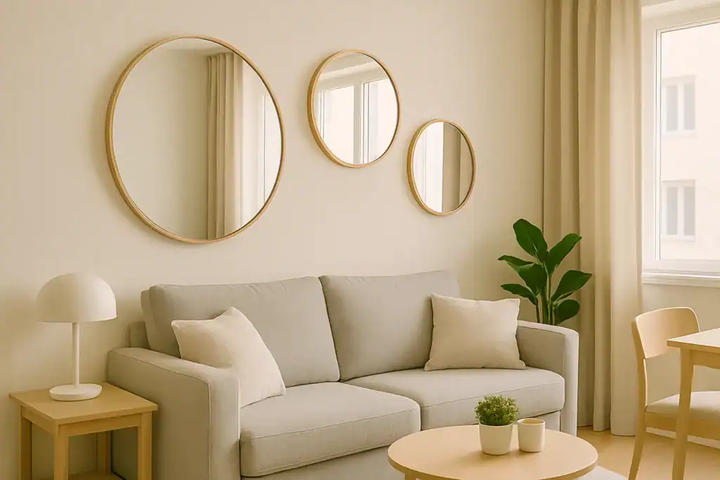 mirror arrangement for small living room layout ideas for beginners