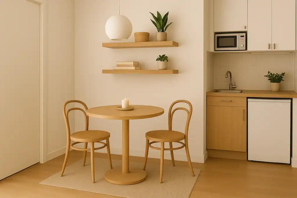 small dining area ideas for beginners in a compact apartment kitchen nook