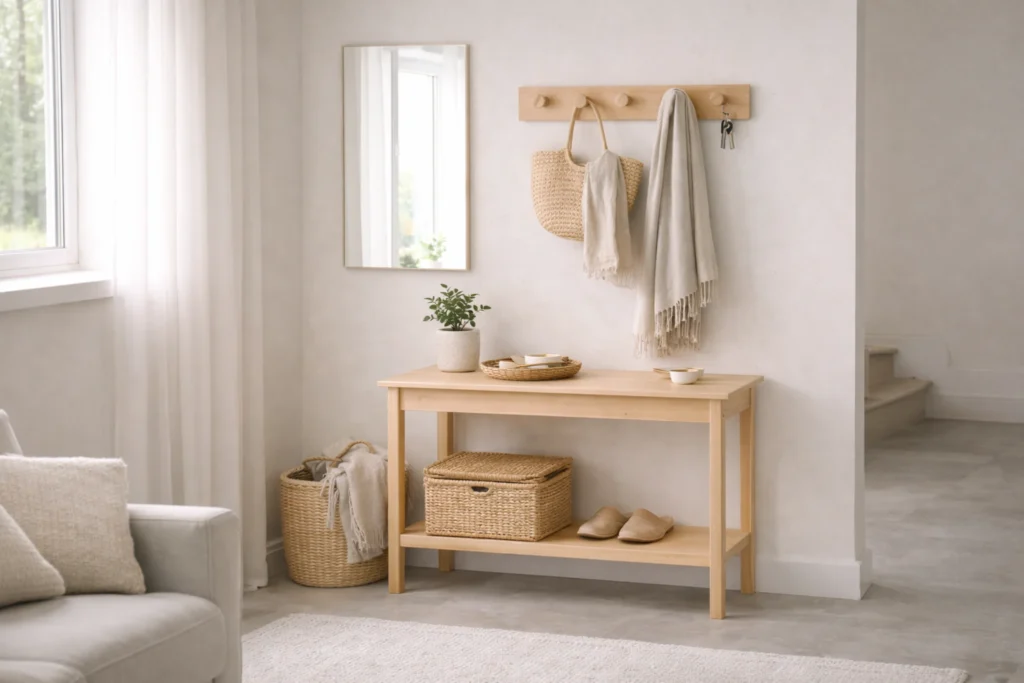 minimal daily-use zone in a small apartment