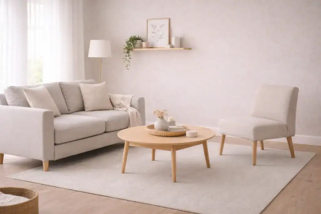 small living room seating ideas with sofa and accent chair