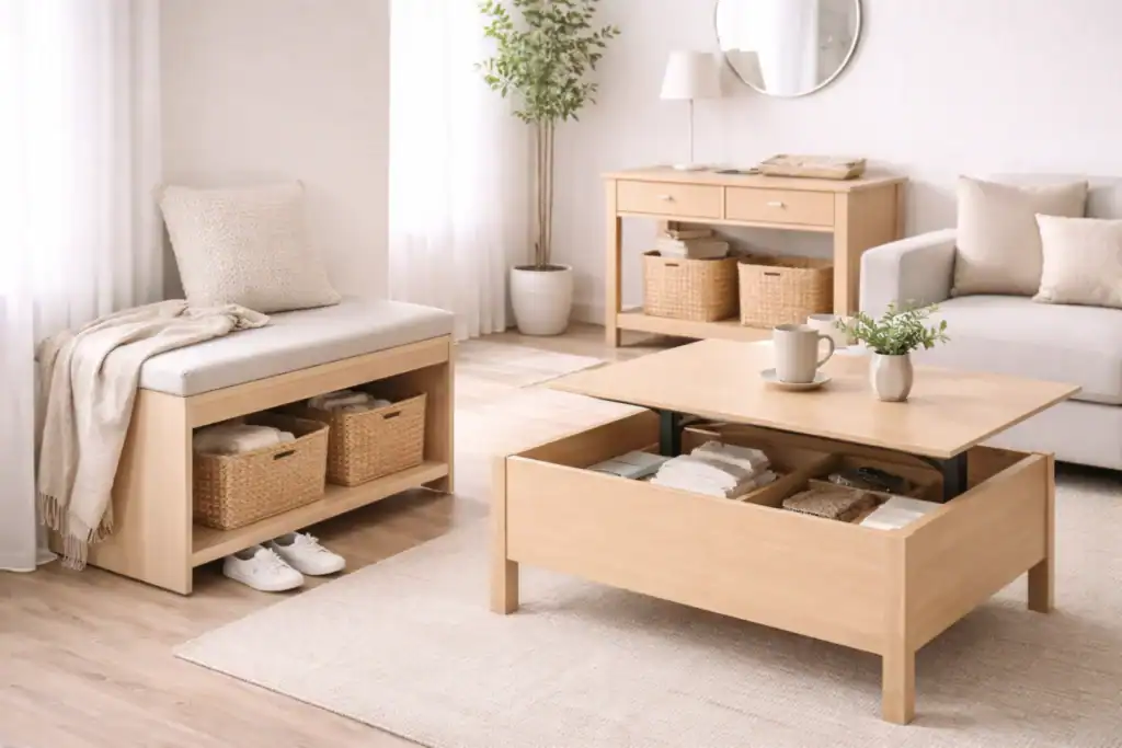 small space storage solutions using multifunctional storage
