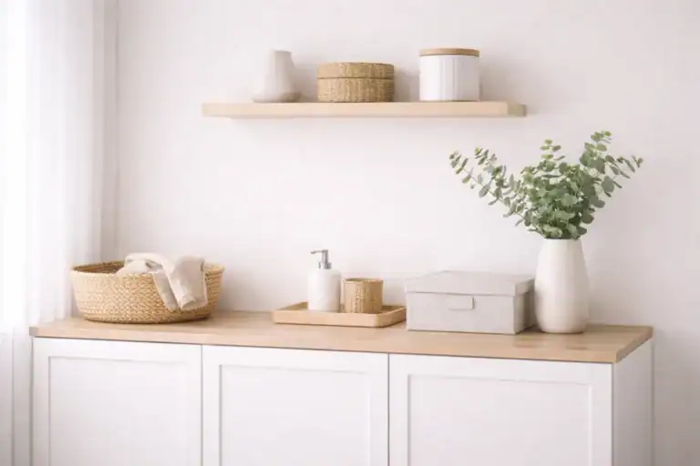small space storage solutions with minimal visible clutter