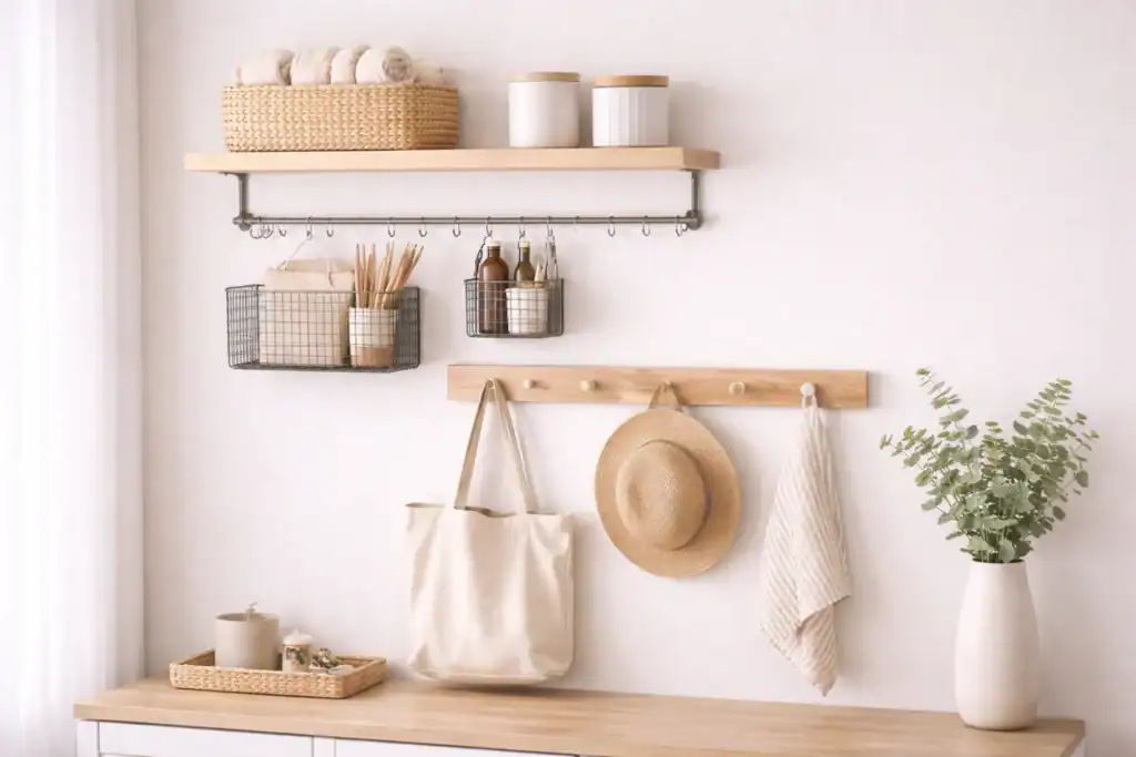 small space storage solutions using vertical shelves