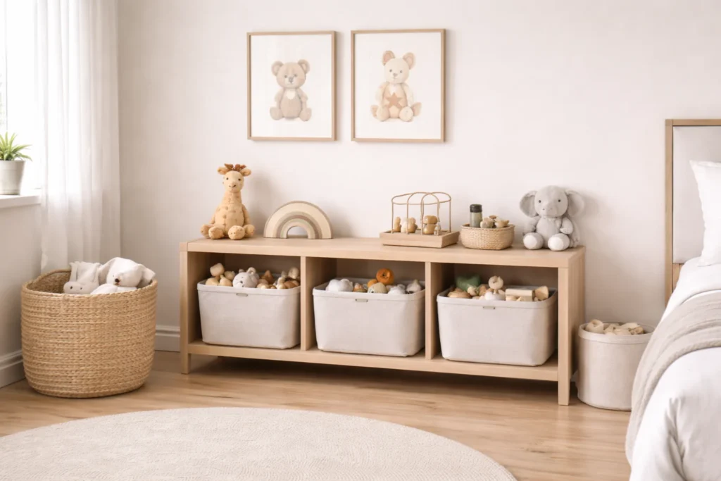 small nursery ideas with simple toy storage