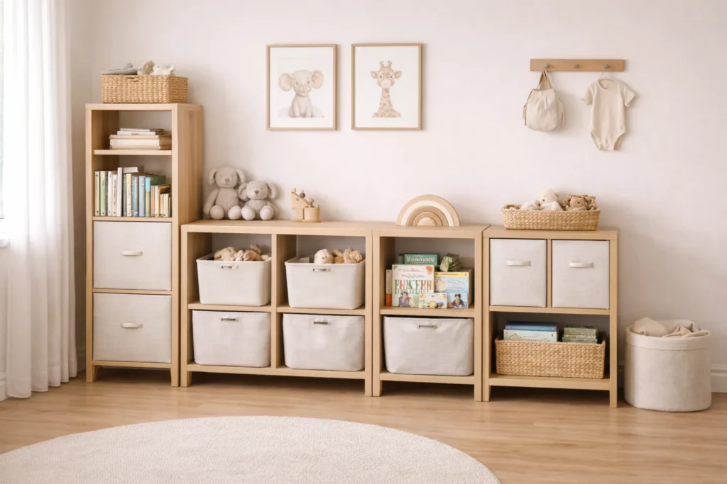 small nursery ideas with modular storage