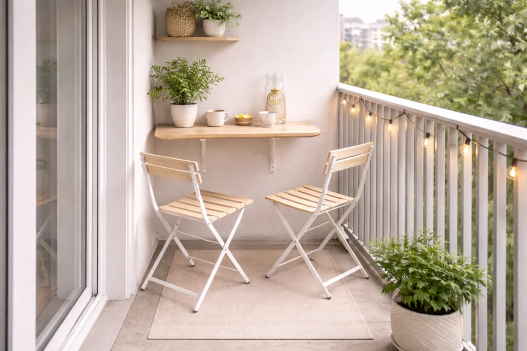 apartment balcony ideas with space saving outdoor furniture