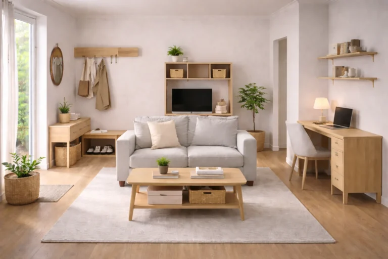 storage and organization zones in a small apartment