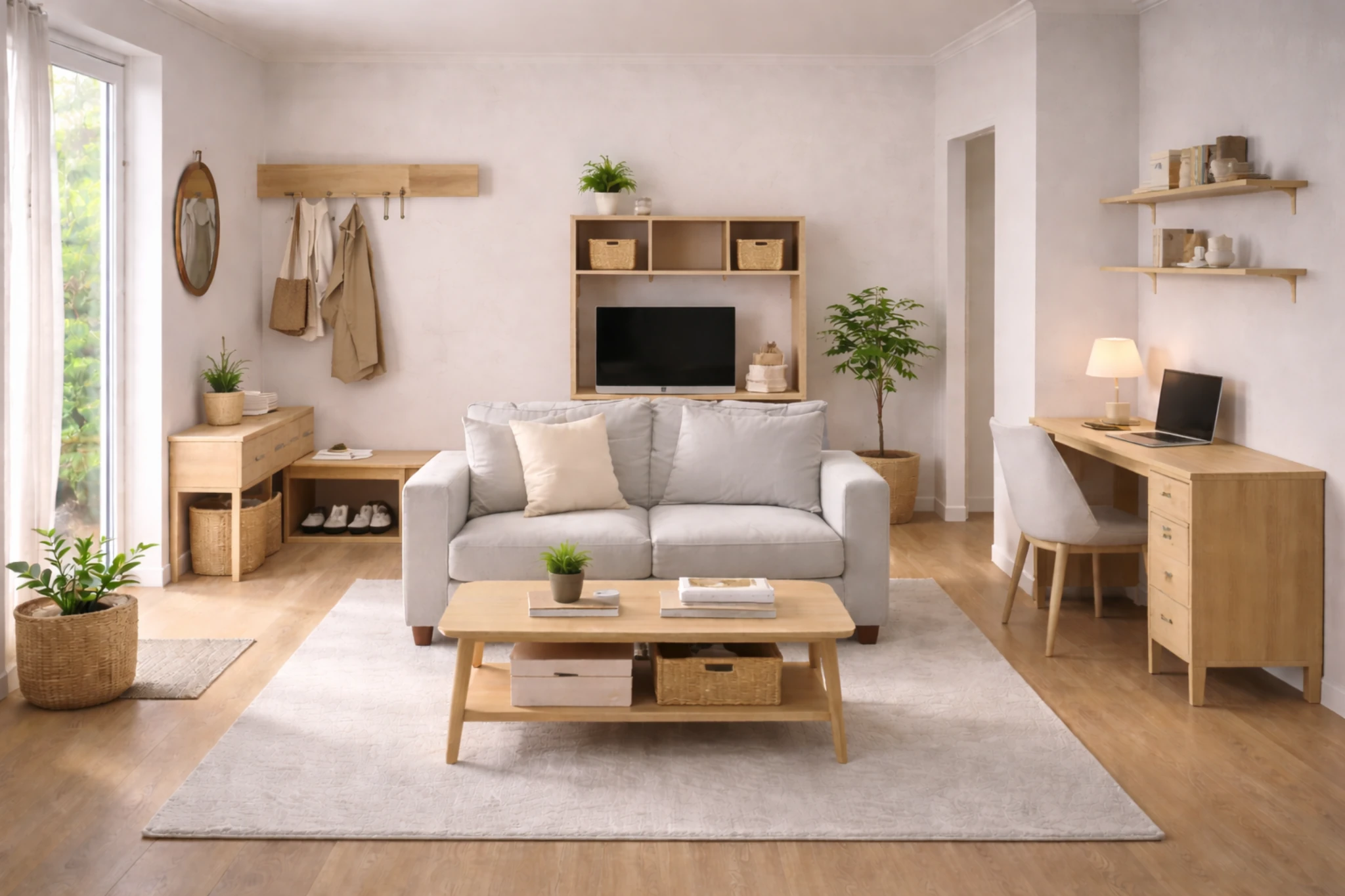 storage and organization zones in a small apartment