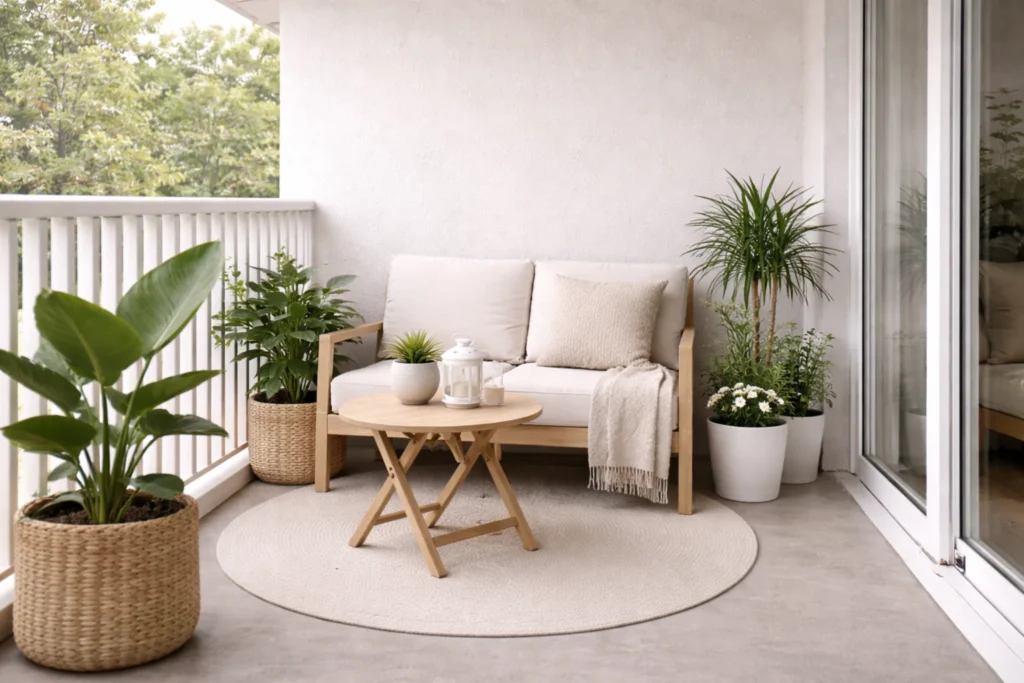 small balcony ideas with minimalist decor