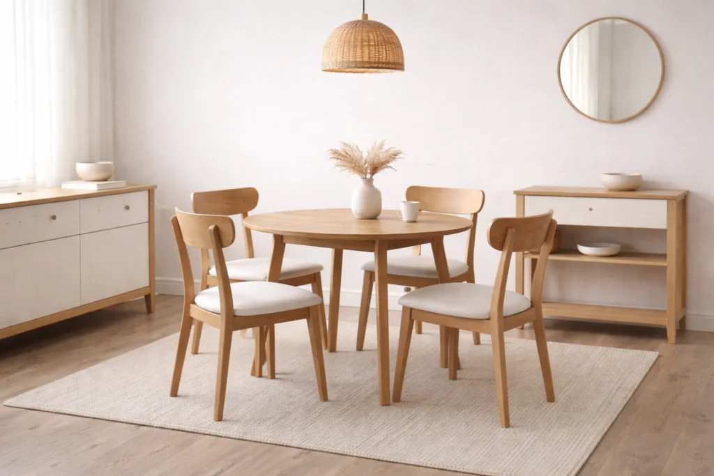 small dining room with minimal decor