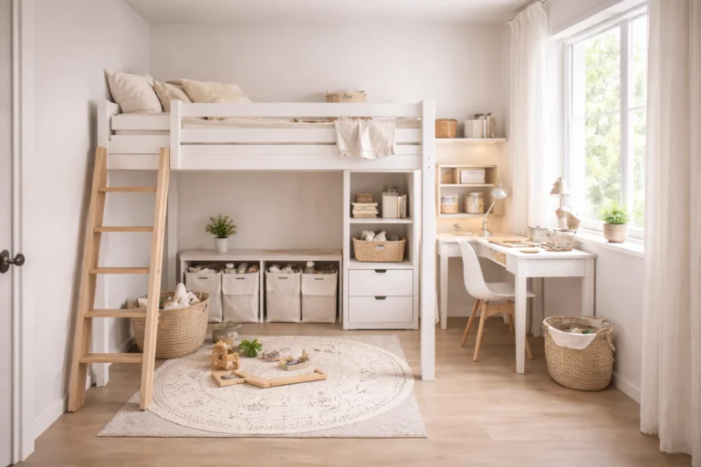 space saving kids bedroom ideas using simple room zoning