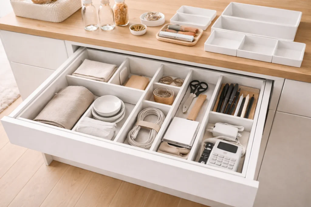 drawer organization system maintenance reset