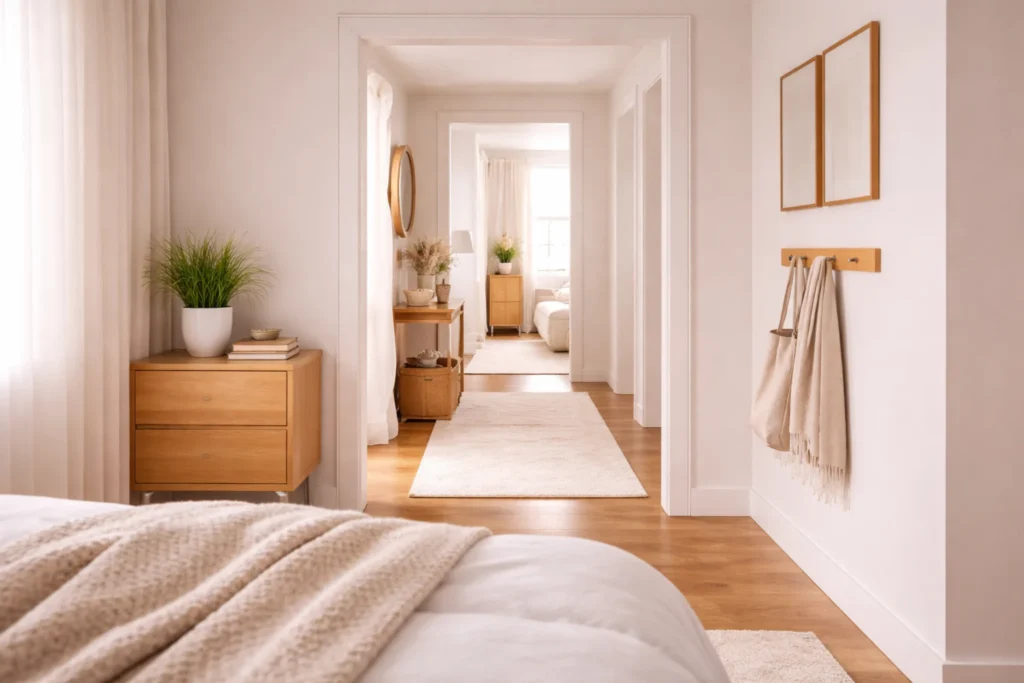 calm flow in small spaces hallway transition