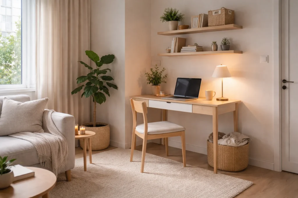 small home office zoning ideas with cozy corner workspace