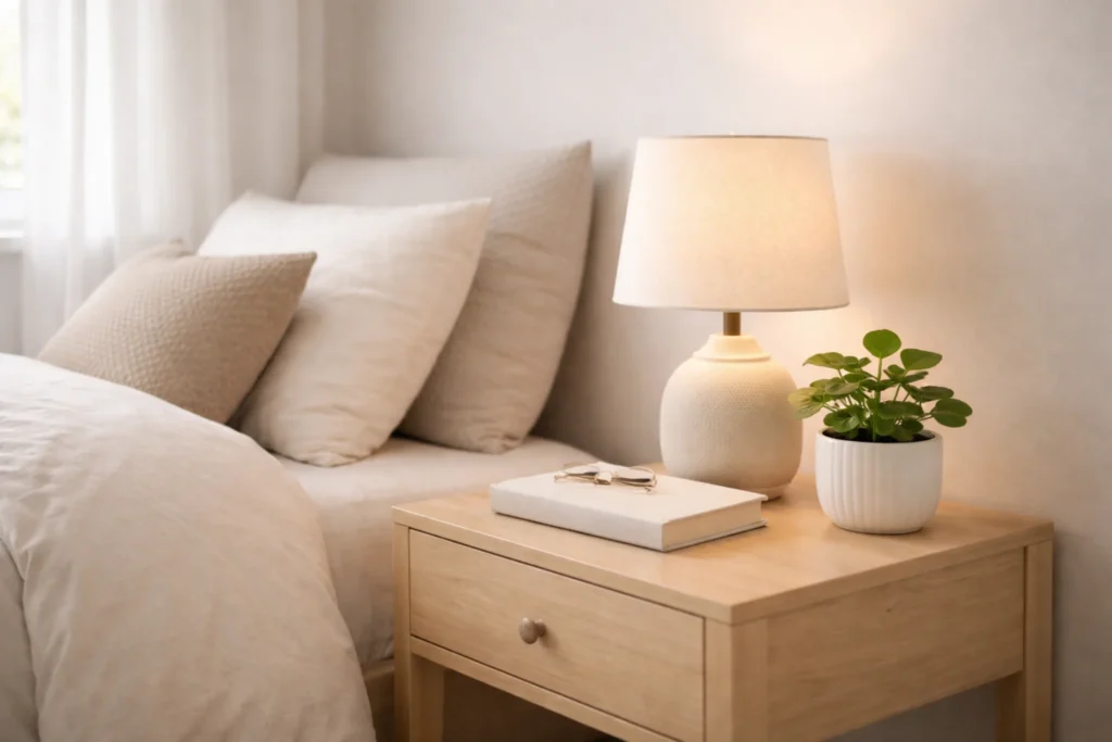 bedroom reset ideas for small spaces nightstand minimal setup
