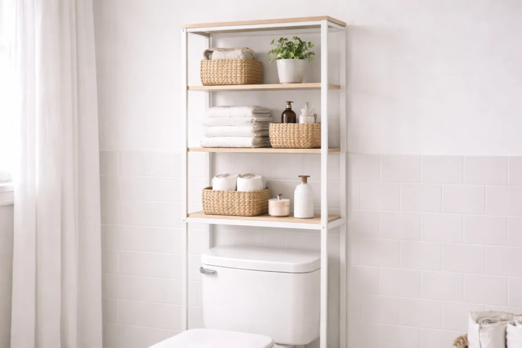 small bathroom furniture over toilet shelving storage