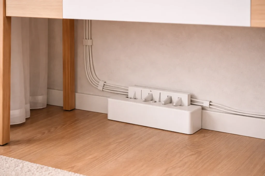 under-desk storage ideas for small spaces with cable organization