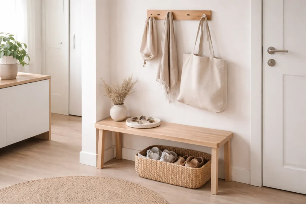 drop zone storage systems for small spaces entryway hooks and basket