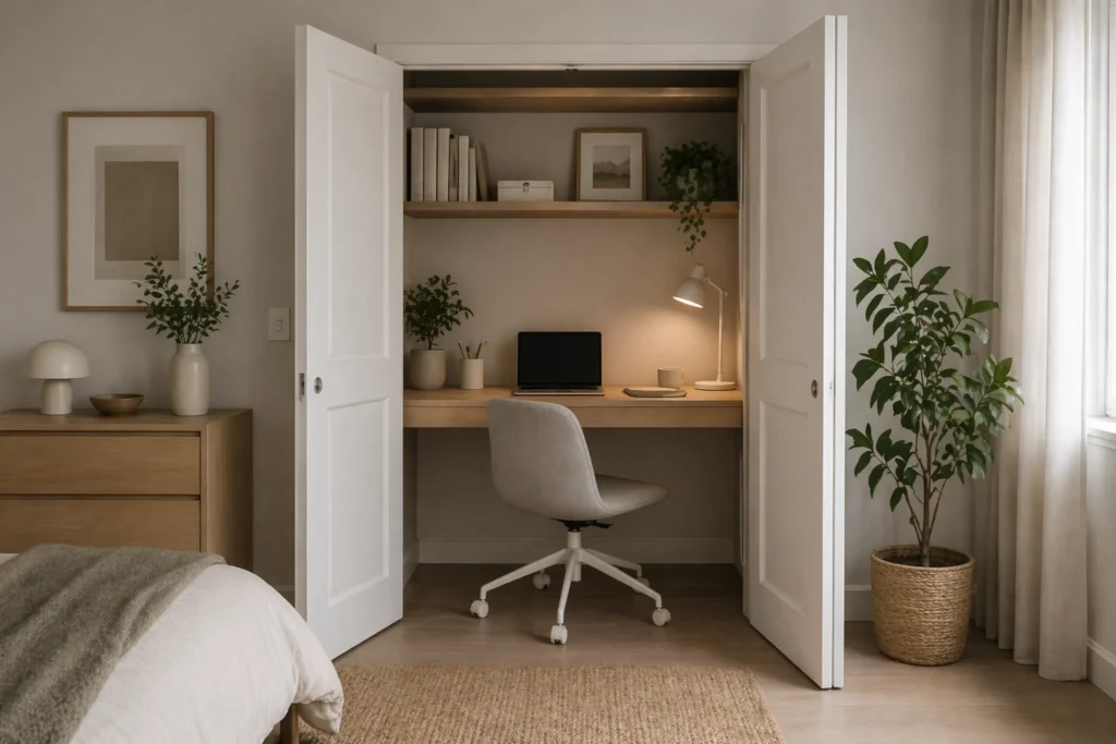 hidden home office ideas for small spaces closet office setup