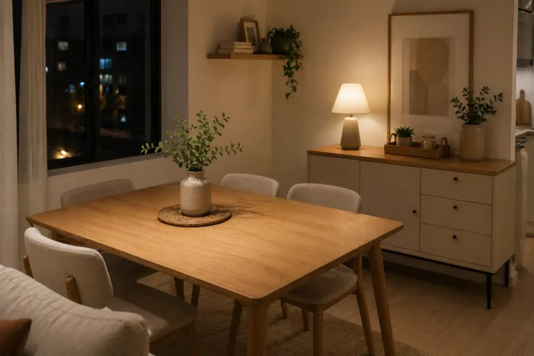 small dining space storage ideas clean table evening reset