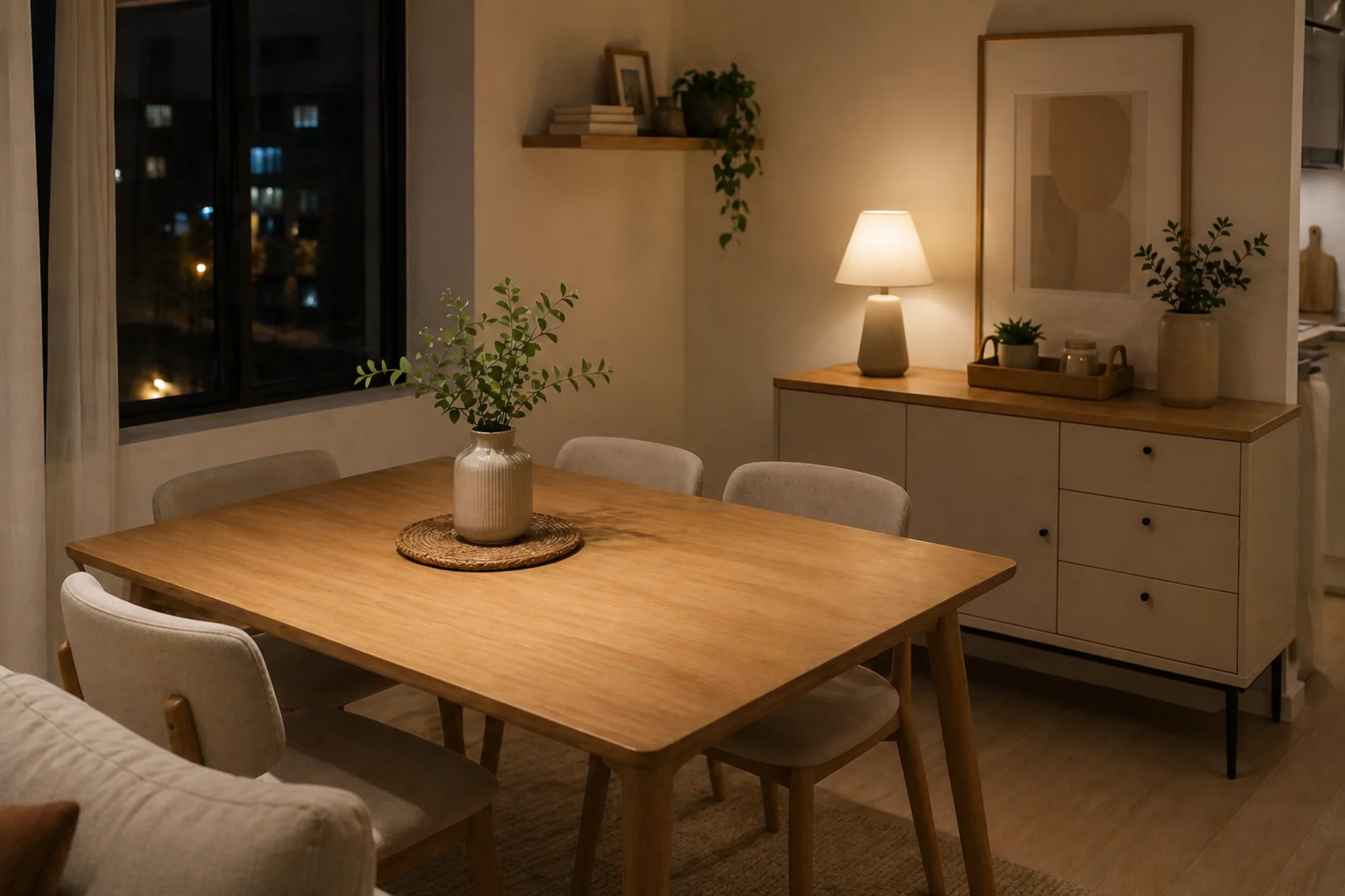 small dining space storage ideas clean table evening reset