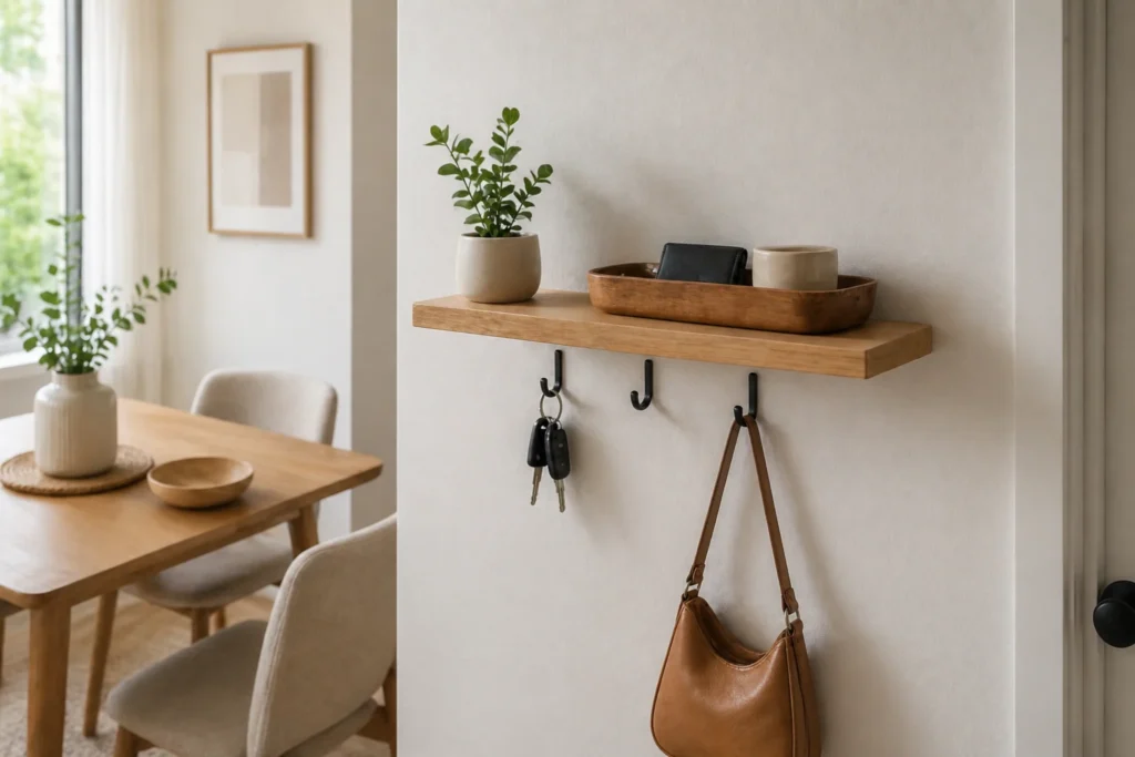 small dining space storage ideas with drop zone near dining area