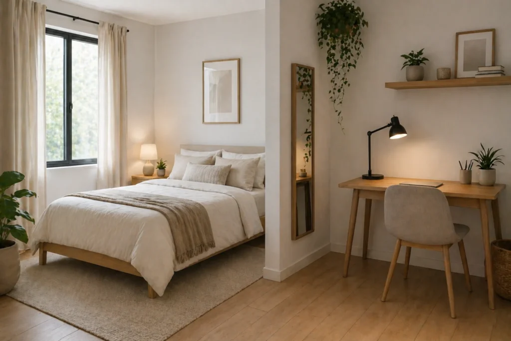 hidden bedroom zones for small spaces furniture layout zoning