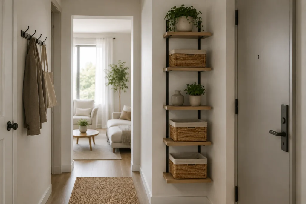 vertical storage systems for small apartments in narrow spaces