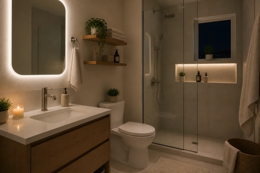 small bathroom zoning ideas clean reset bathroom