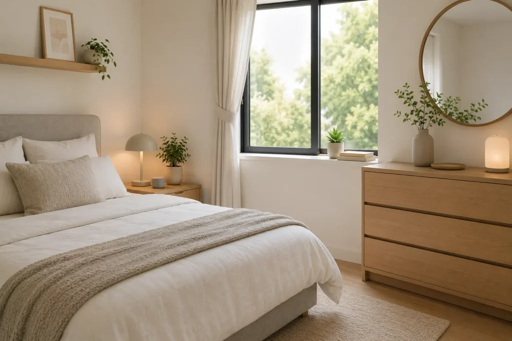 bedroom comfort gadgets for small spaces with calm uncluttered design